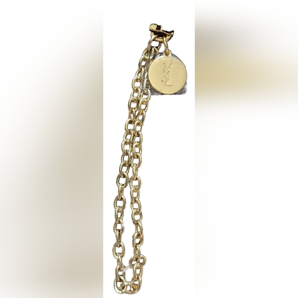 Yves Saint Laurent YSL Black Makeup Wristlet w/Gold Chain And Parfum Sample, New - Picture 5 of 10